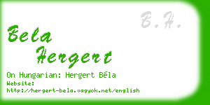 bela hergert business card